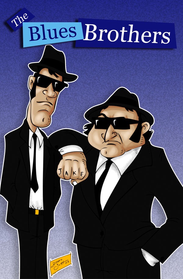 I Blues Brothers in una locandina di una delle diverse serie animate realizzate. Speriamo che questa sia la volta buona 